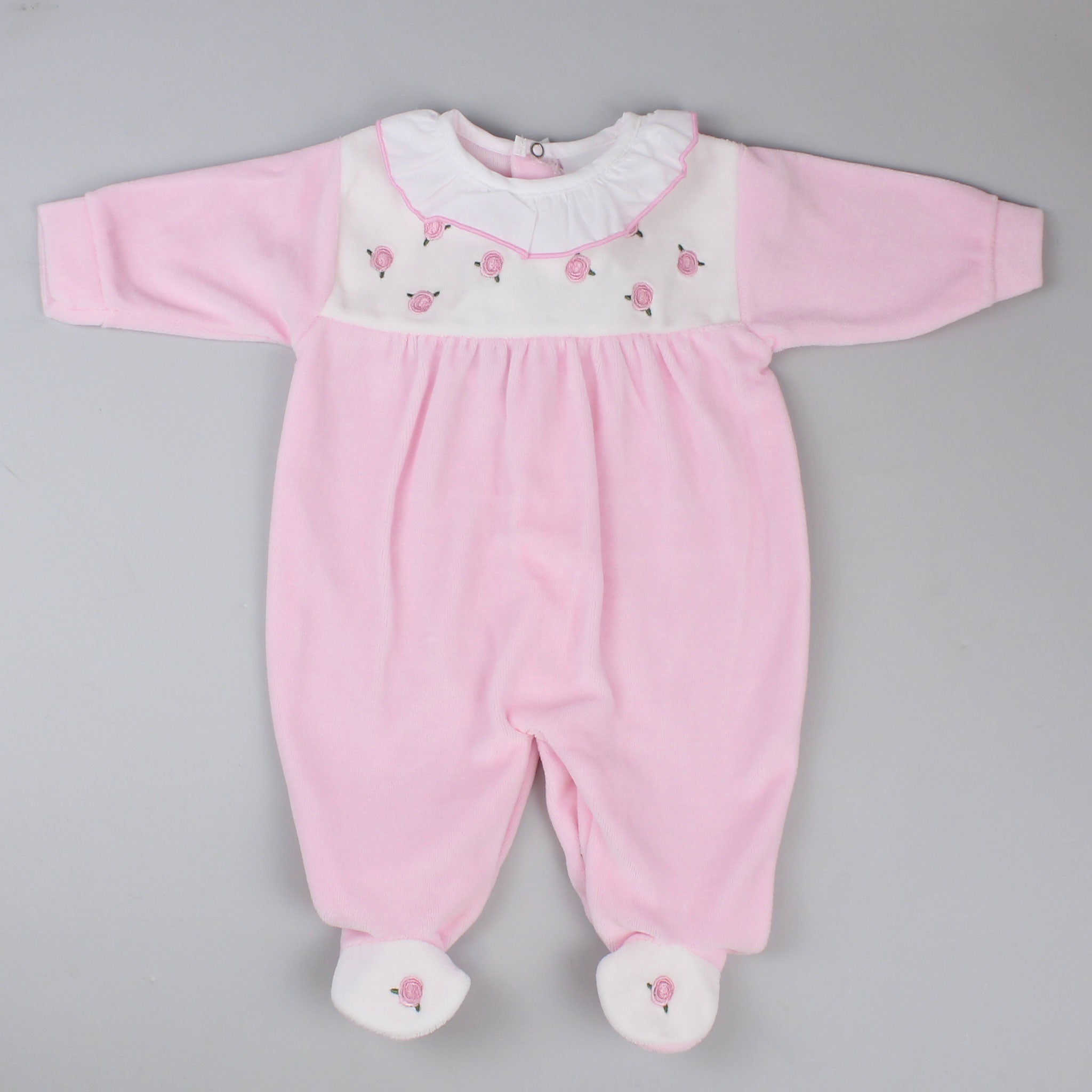 baby girls velour sleep suit