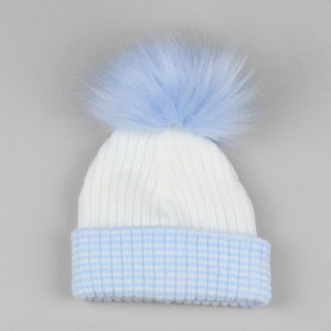 baby waffle blue and white hat