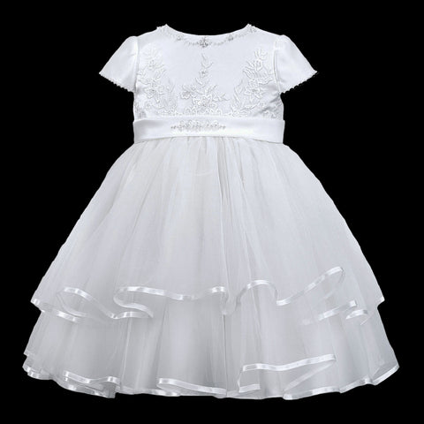 Sarah Louise Christening Ceremonial Occasion Dress - White - 070074