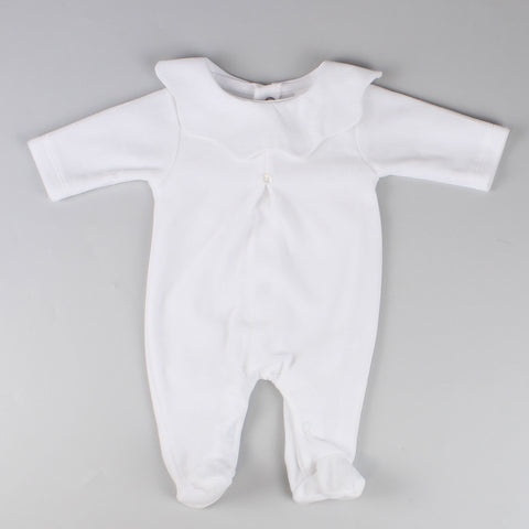 baby unisex popular velour sleep suit with collar