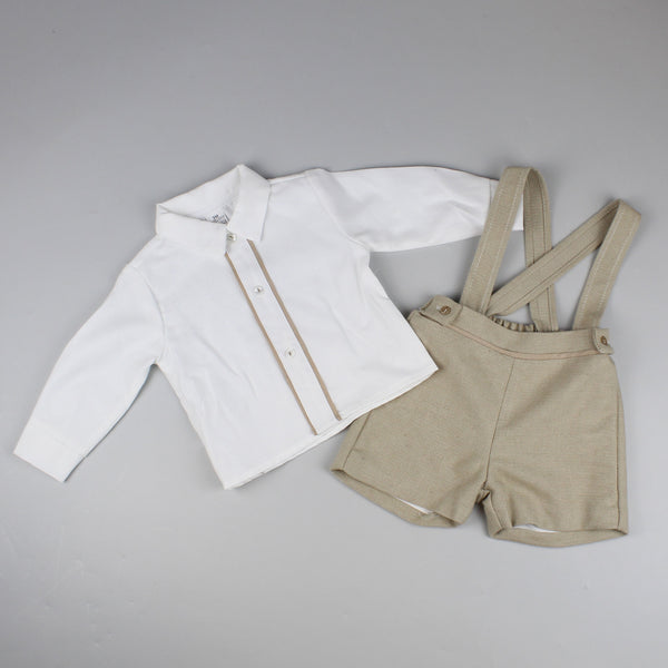 baby boys high quality beige outfit 