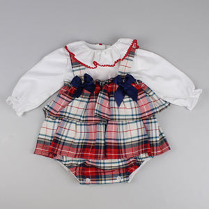 baby girls tartan outfit with white shirt 