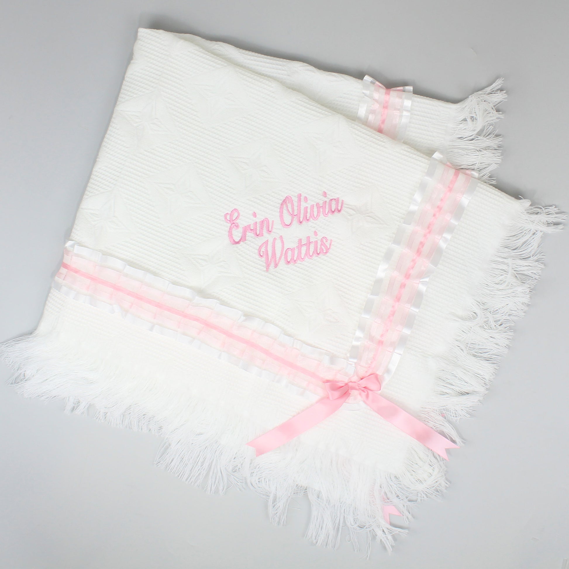 Personalised white shawl