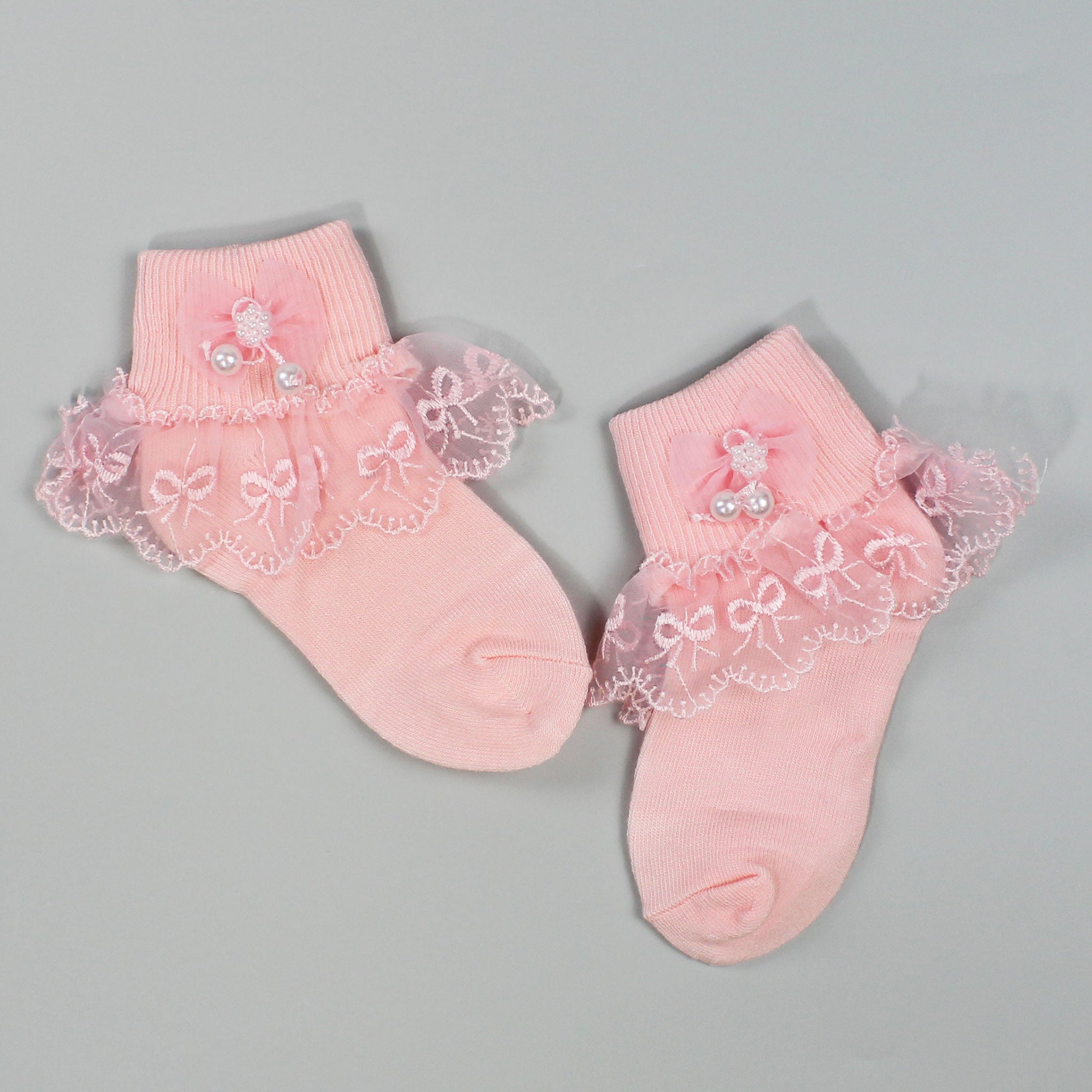 fancy baby girls pink socks