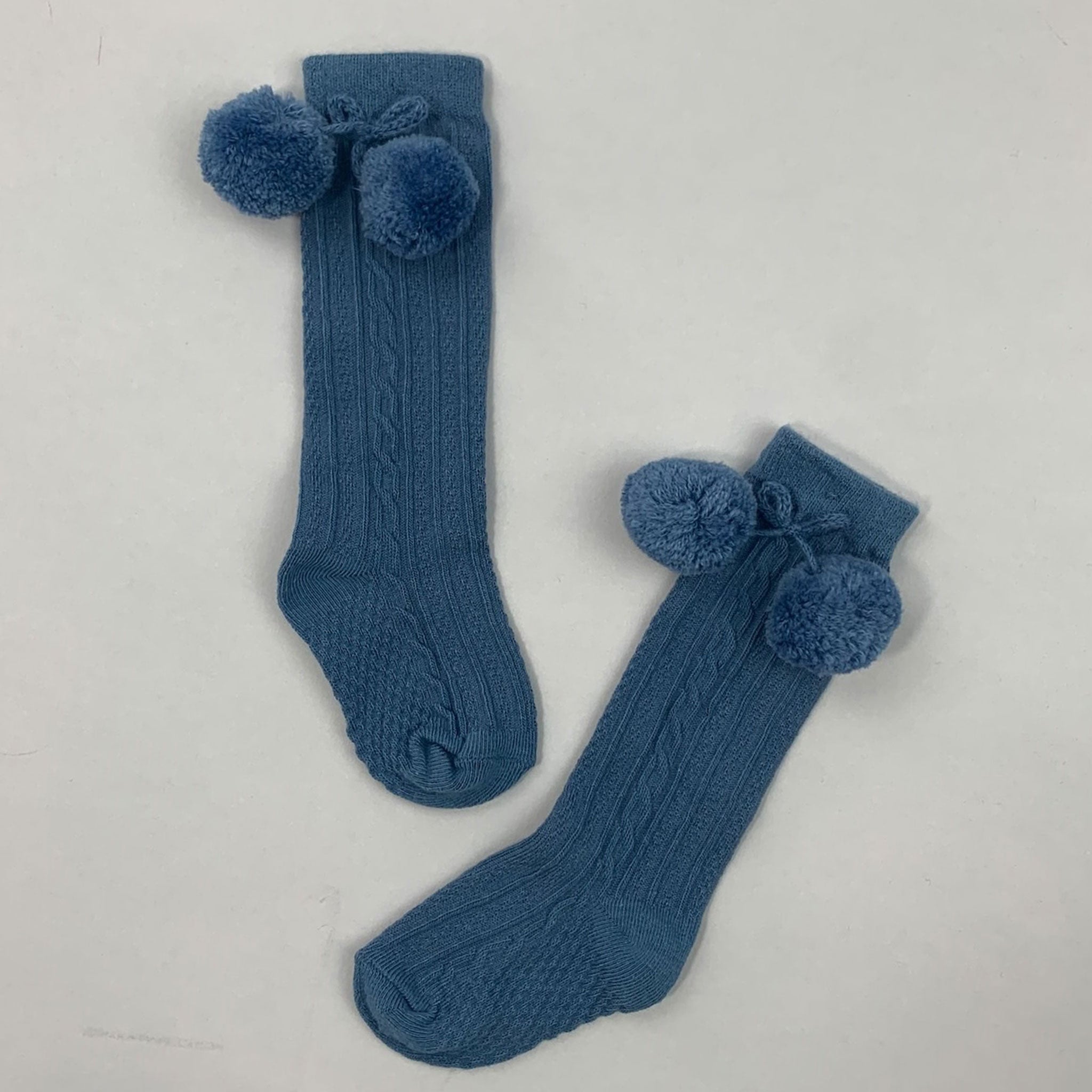 baby high knee blue socks