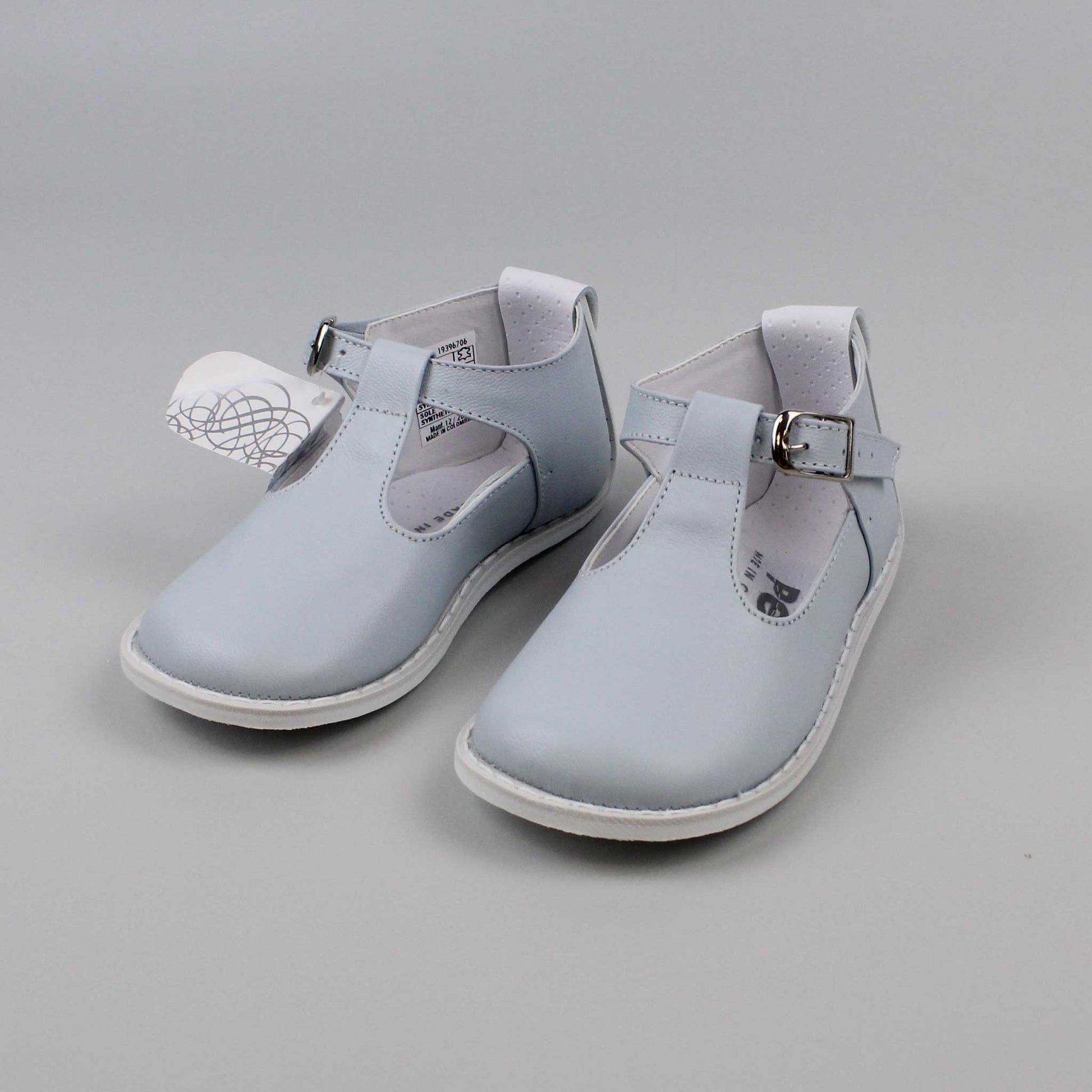 Baby Boys Blue T Bar Leather Shoe