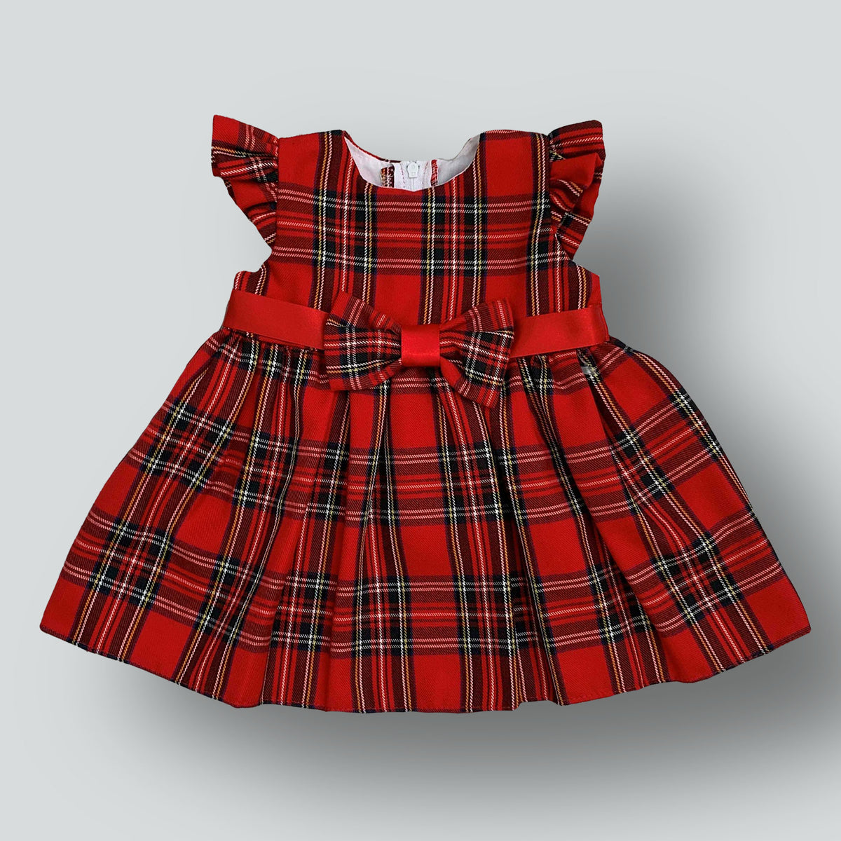 Traditional Style Red Tartan Baby Dress with Bow | Made in UK – Lullaby ...