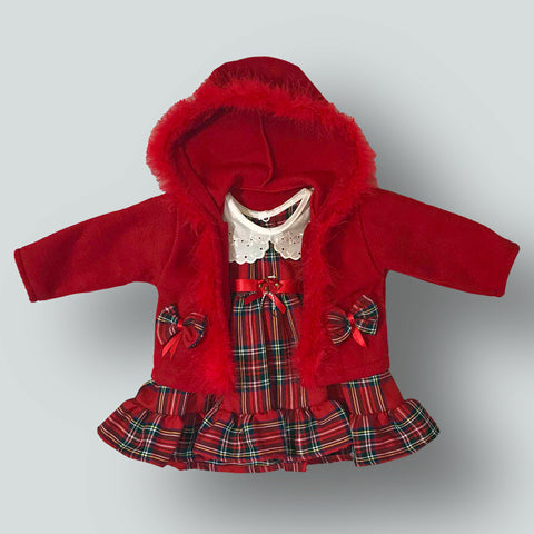 hooded tartan baby girls outfit
