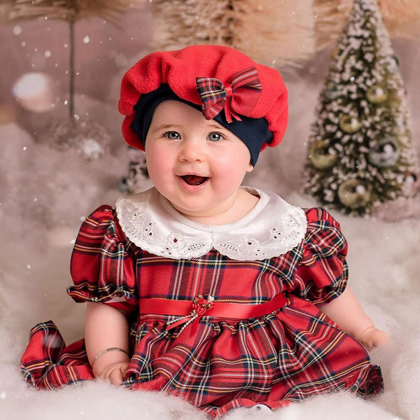 baby girls red tartan christmas dress outfit
