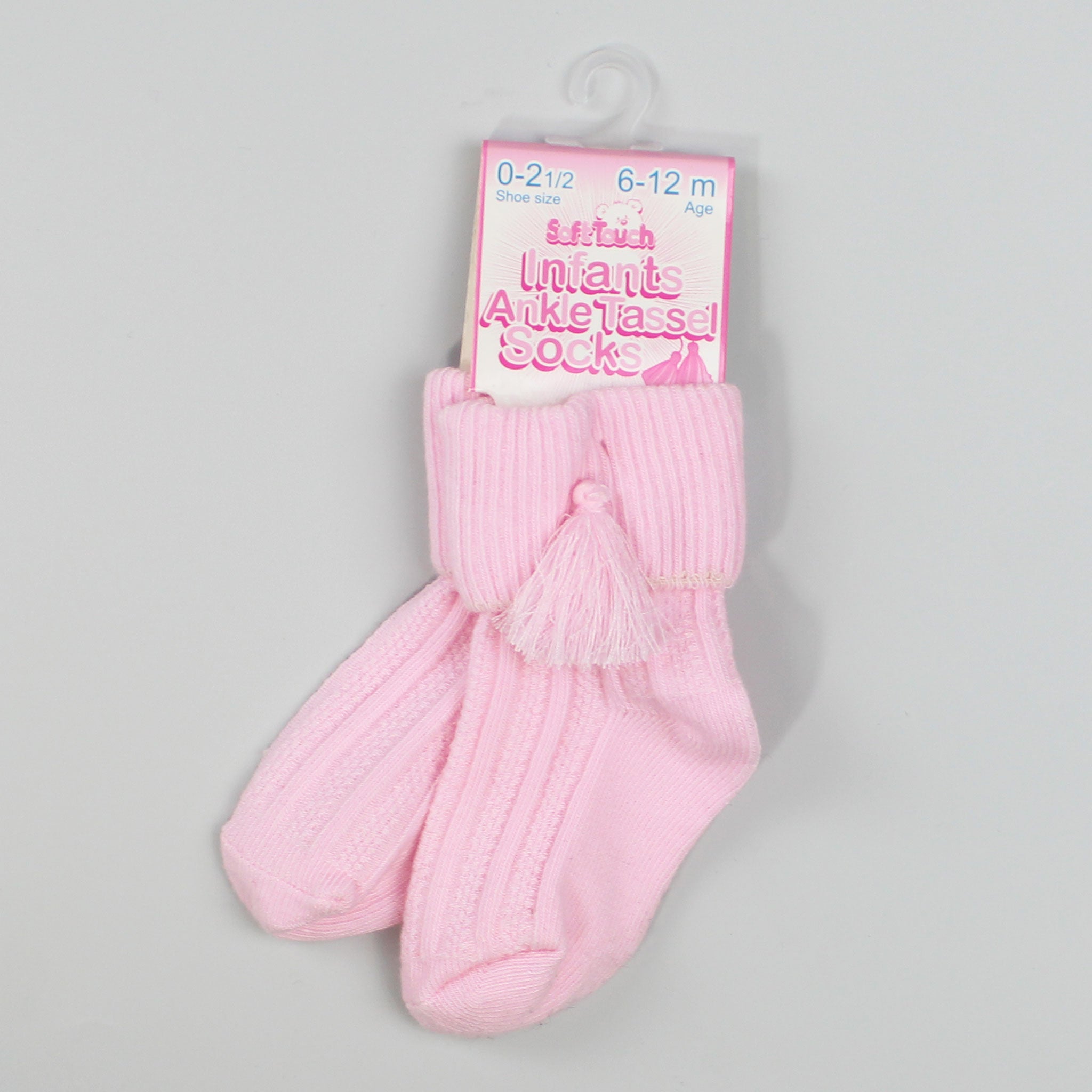 tassel socks baby girl pink