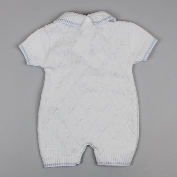 baby boys white knitted outfit