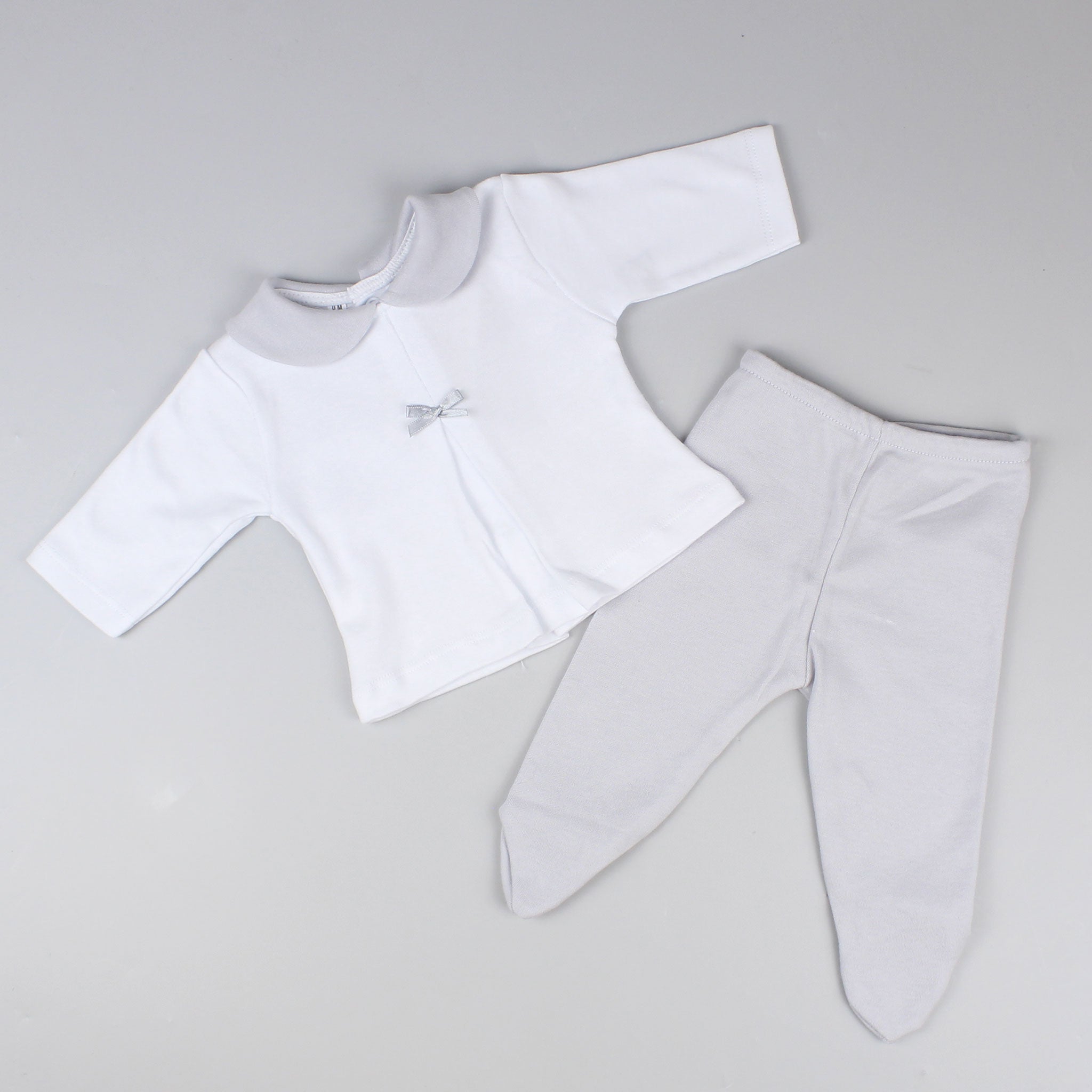 unisex grey affordable baby outfit cotton with feet