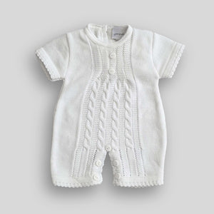 baby white knitted romper 