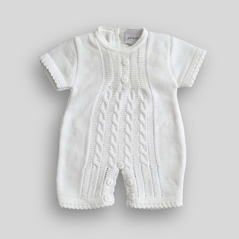 baby white knitted romper 