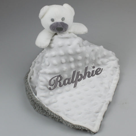 baby comforter custom white bear snuggy