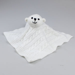 knitted bear comforter