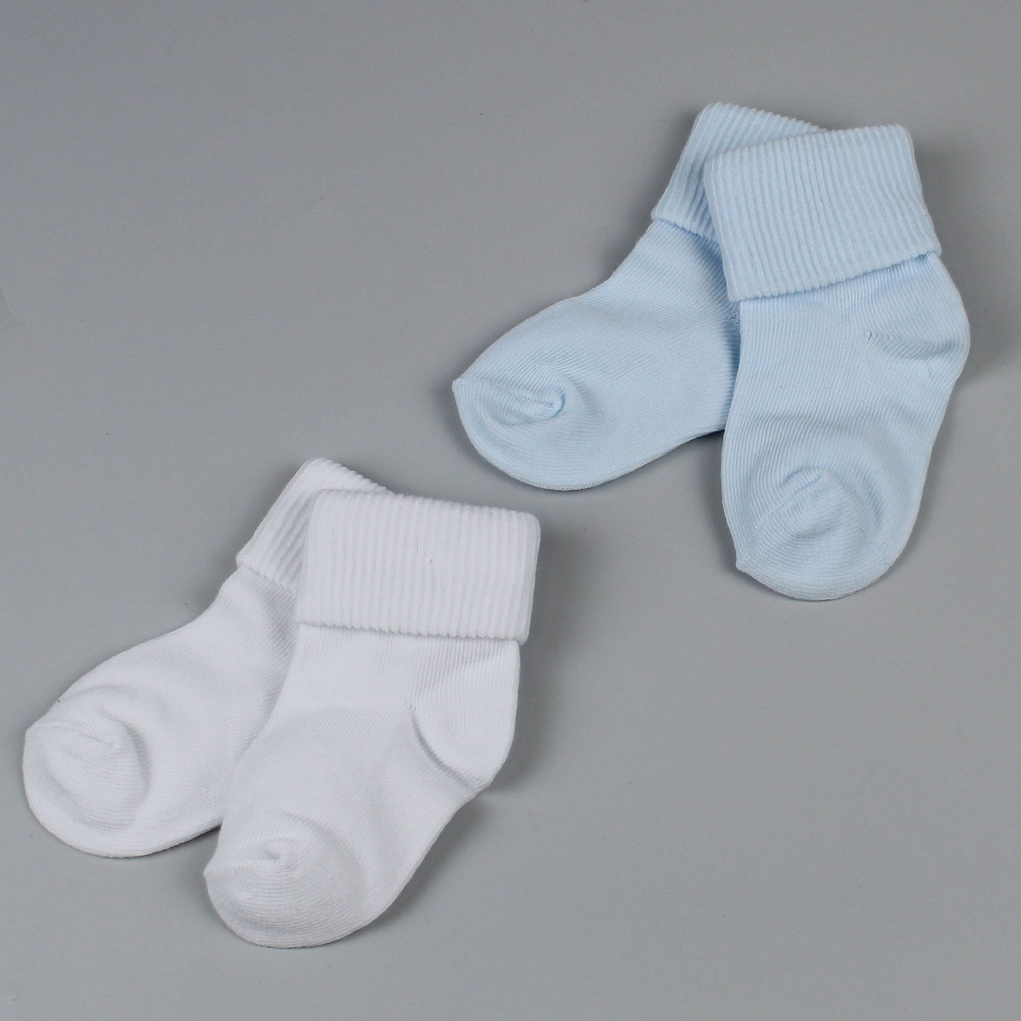 Two Pack Baby Boy Ankle Socks - White / Blue - Pex Roma