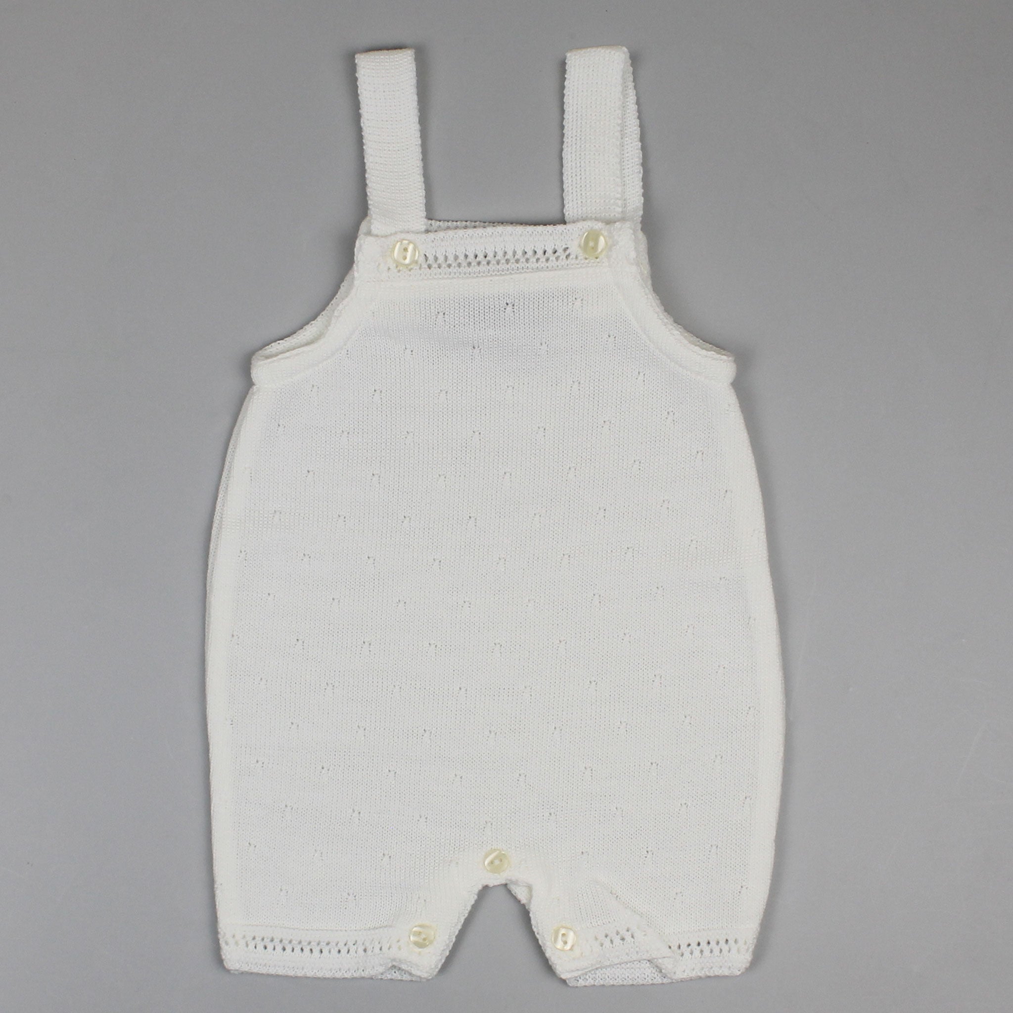 baby unisex cream knitted dungarees