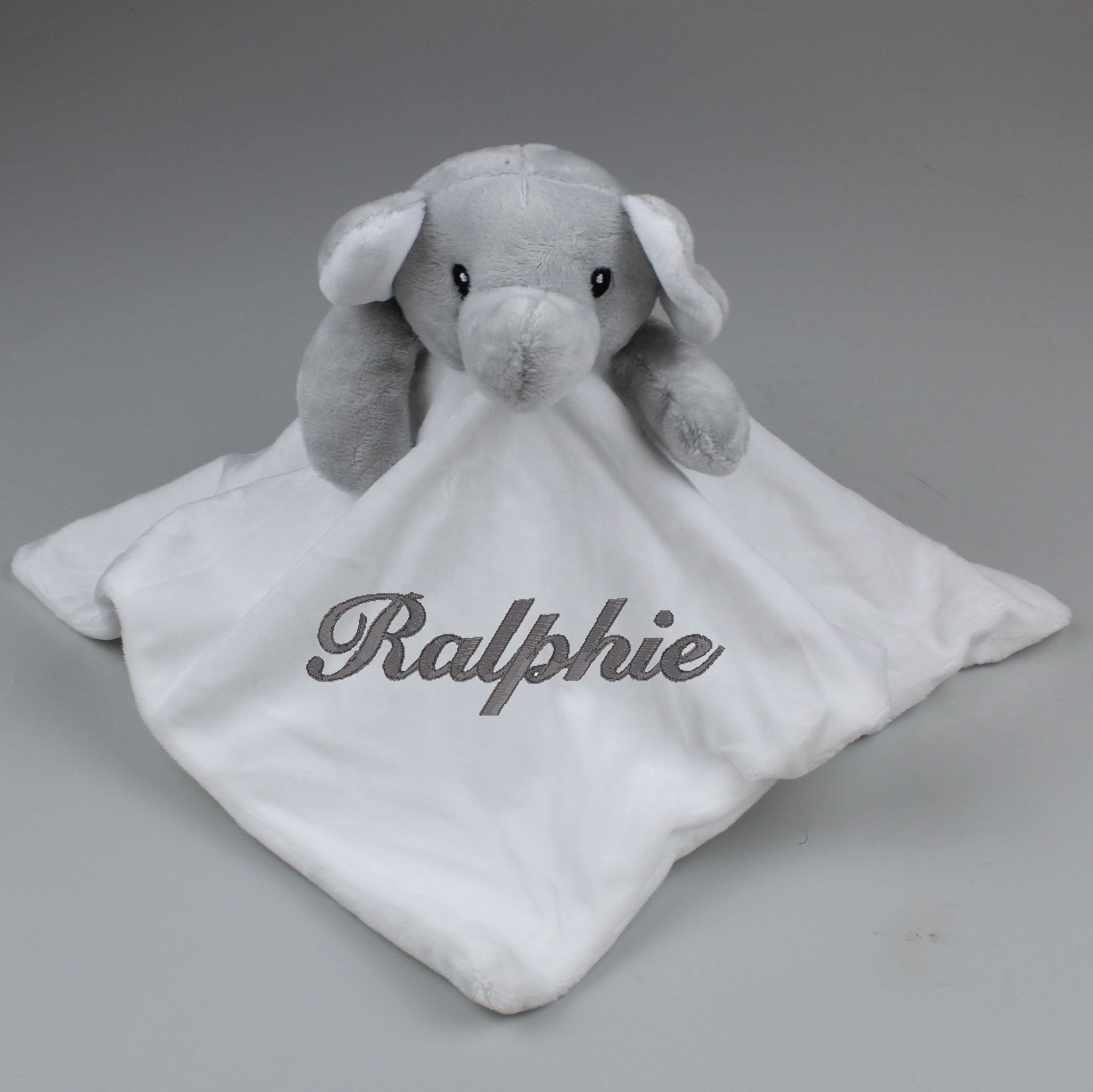 baby comforter custom elephant grey