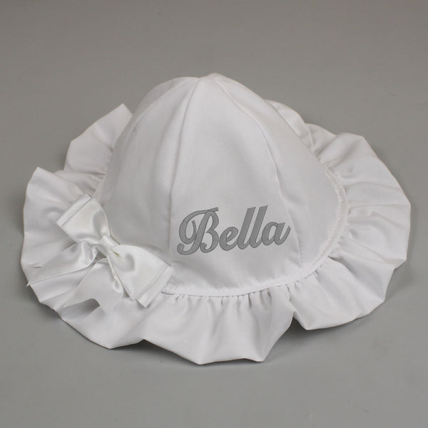 baby girl personalised sun hat - sunhat white