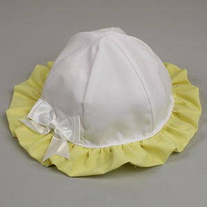 baby girl summer sun hat - sunhat white and yellow