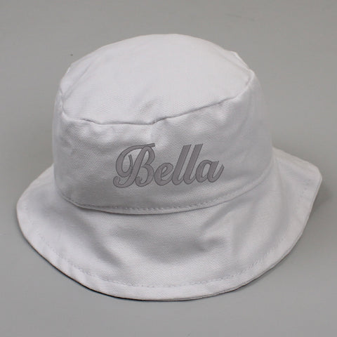 baby unisex white custom bucket hat sun hat