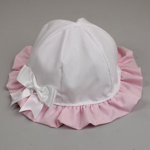 baby girl white pink summer sun hat - sunhat
