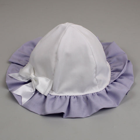 baby girl white lilac summer sun hat - sunhat