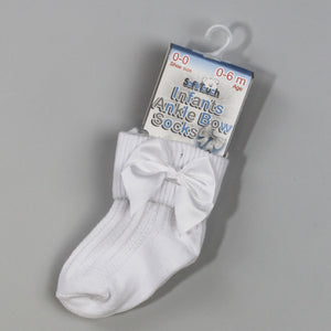white ankle bow socks