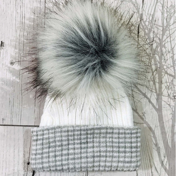 newborn baby fur pom hat personalised