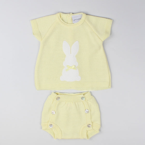 lemon yellow baby easter outfit bunny