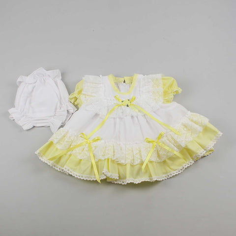 yellow and white baby girls summer dress