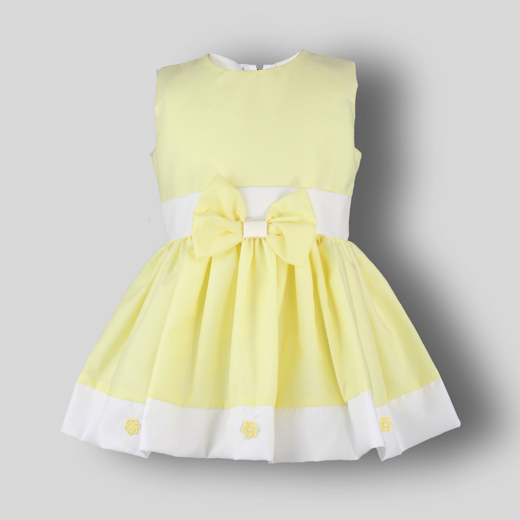Yellow And White Lemons Dress Set For Baby Girls (2 Piece) main image 0